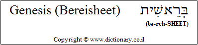 'Genesis (Bereisheet)' in Hebrew